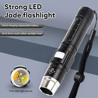 Pro Gem Identification Flashlight Jade Jewelry Gemstone Identification Lights Mini LED Flashlight Pocket Torch  UV 365nm/395nm Rechargeable Flashlight