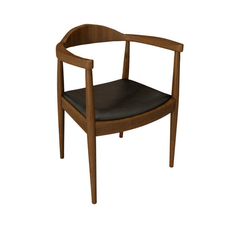 Nordic wrought iron solid wood computer desk and chair combination