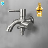 PROMOTION ก๊อกน้ำ2หัว ก๊อกน้ำ2ทาง ก๊อกน้ำสแตนเลสสตีลแบบสร้างสรรค์ Wall - in 1 IN 2 OUT Multifunctional Water TAP ราคาถูก ก็ อก น้ำ ก็ อก น้ำ อัตโนมัติ ก็ อก อ่างล้างหน้า ก็ อก ฝักบัว