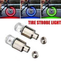 2Pcs Waterproof Car Tire Valves Stem Cap Light Truck Motorcycle Bike Wheel Valves Dust Cover Blue Neon Strobe LED Tire Lamp Wheel Covers