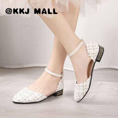KKJ MALL Ladies Shoes 2022 New Style Sandals Small Fragrant Wind Single Shoes Women Korean Fashion Pointed Flat Shoes All-match Casual Womens Shoes Student Shoes