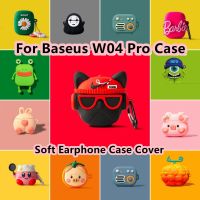 READY STOCK!  For Baseus W04 Pro Case Cool Tide Cartoon Series for  Baseus W04 Pro Casing Soft Earphone Case Cover