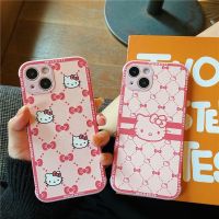 เคสโทรศัพท์ Qiqi เคส Sanrio Hello Kitty Kt Cat,เคสหรูหราสำหรับ Apple Iphone 13 Pro Max 12 11 Xs X Xr 7 8 Plus Y2K ผู้หญิงและเด็กผู้หญิง