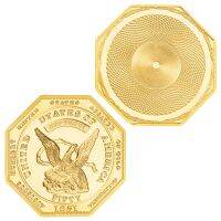 【CC】✷  of Octagonal Commemorative Coin States America 1851 Collectible Gold Plated Souvenir ive