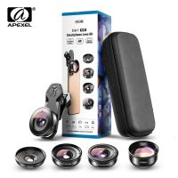 APEXEL HD 5 In 1กล้องโทรศัพท์เลนส์4พันกว้างเลนส์มาโครภาพซูเปอร์ Fisheye เลนส์ CPL กรองสำหรับ Iphone ซัมซุงทั้งหมดโทรศัพท์มือถือ