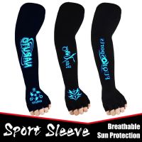 1Pair Sports Sleeves Men/Women Cycling Sunscreen Anti-UV Cold Feel Luminous Printed Cuff Cover Fishing Running Ice Silk Arm Cuff Sleeves