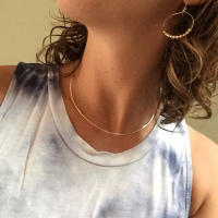 925 Silver Bar Choker Necklace Handmade Jewelry Gold Filled Pendants Collier Femme Kolye Collares Minimalism Jewelry Necklace