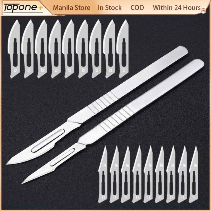 10pc 11 23 Carbon Steel Surgical Scalpel Blades With Handle Scalpel