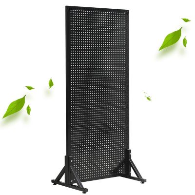 1PCS 60x120cm Easy install Round hole metal pegboard rack panel shelf organizer goods shelves with floor stands