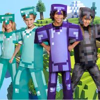 โลกของฉัน Minecraft ชุดเกราะเพชร ชุดเด็กคอสเพลย์ ตัวละครเกม เครื่องแต่งกาย ฮาโลวีน