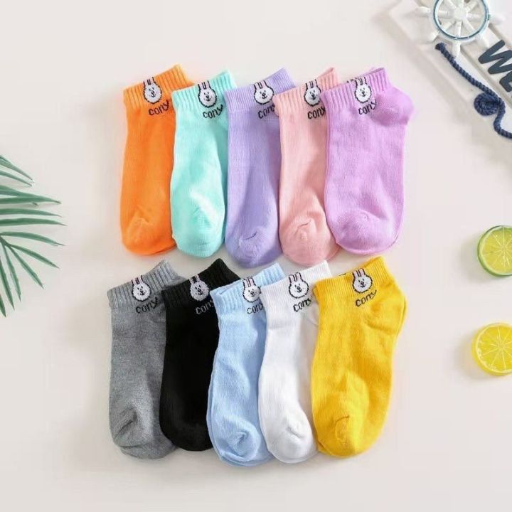 MTLOO 10PAIRS/POUCH KOREAN VERSION OF CONY CUTE GIRL ANKLE SOCKS UNISEX ...