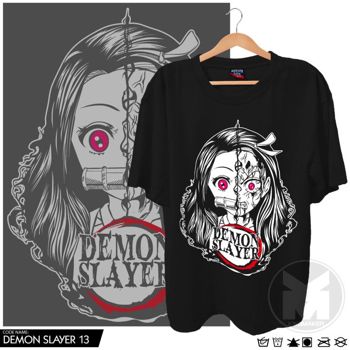 DEMON SLAYER Nezuko Kamado Design T-shirt with DTF (Direct to Film) Anime  Print Rubberized Quality Plain 80% Cotton 20% Polyester, Crew / Round Neck  for Casual Unisex Wear, fit Men Woman, Available