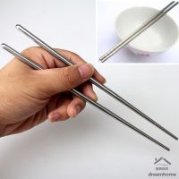 1 Pair Stainless Steel Chopsticks Non-slip Reusable Chopstick Home Kitchen Food Sticks