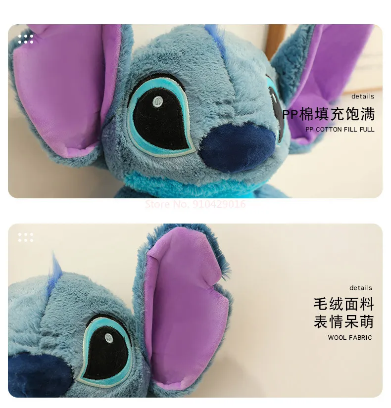 New Disney Stitch Angel Plush Toy Kawaii Lilo & Stitch Cartoon Stuffed Doll  Stress Relief Pillow Comforting Toy Kids Xmas Gift