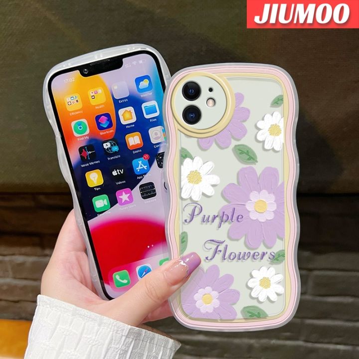 jiumoo-เคส-a30s-a50s-a50กาแล็คซี่เคสซิลิโคนนิ่มลายดอกไม้สีม่วงสีสันสดใสลายเคสปกป้องกล้องสุดสร้างสรรค์