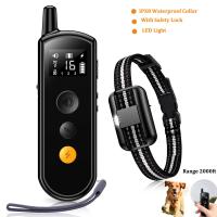 ZZOOI Electric Training Collars For Dogs Waterproof Shock Collar With Remote 2000FT Pet Bark Deterrents Rechargeable Dog Collars