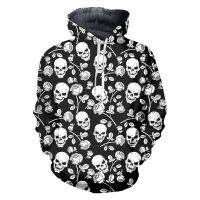 2023 style  Men Hoodie Rose Skull Skeleton 3D Printed Harajuku Sweatshirt Unisex Casual Pullover Hoodies Sweatshirt Hip Hop，can be customization