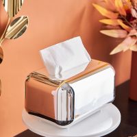 Nordic Paper Case Rack Elegant Chrome Car Home Aesthetic Tissue Boxes Storage Napkin Container ABS Kitchen Desktop Tissue Holder