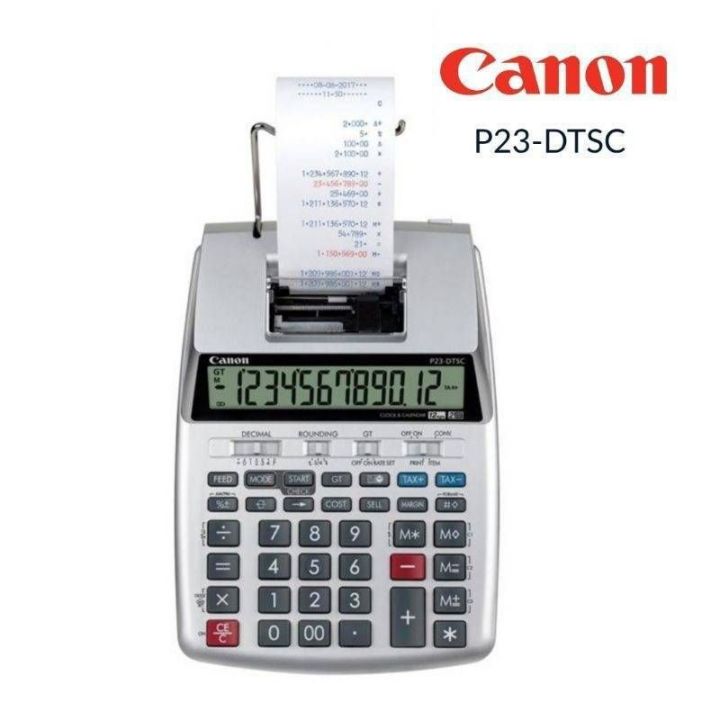 เครื่องคิดเลขตั้งโต๊ะ-12หลัก-canon-p23-dtsc-ll-adapter-พิมพ์กระดาษบันทึก