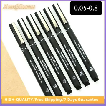 6PCS Black Fine Line Pen Technical Waterproof Drawing Art Pens 005 01 02 03  05 08