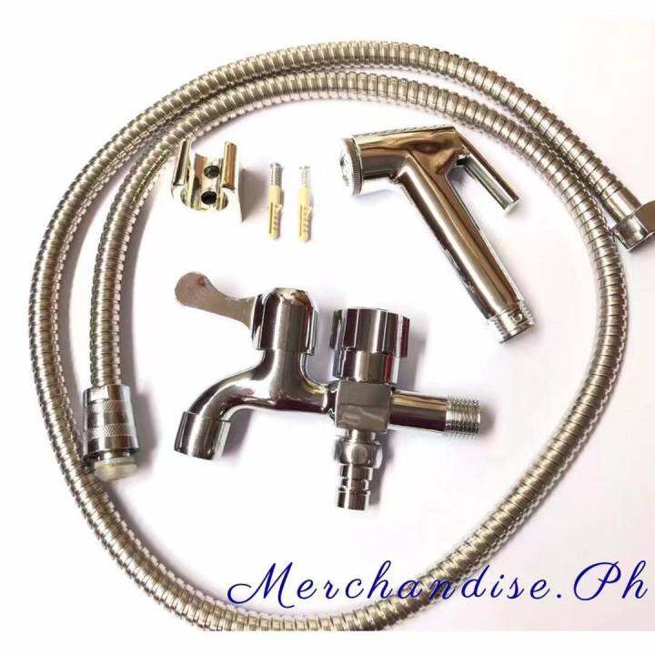 Bidet Handle Sprayer Set with two way fauucet Alloy Faucet Toilet