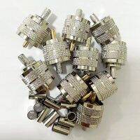 10Pcs PL259 UHF Male RG58 SL16 Plug Connector UHF Male Crimp for RG58 RG142 LMR195 LMR200 RG400 RG223 Cable Brass Nickel PlatedWires Leads Adapters