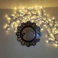 2.5M 60LED Willow Vine String Light Solar/Plug in Twig Vine Garland Lights Branch Rattan Fairy Light Walls Christmas Party Decor