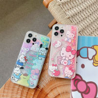 เคสโทรศัพท์เรืองแสงน่ารักสำหรับ IPhone 11 12 13 14 Pro Max โปร่งใสป้องกันการตกบทบาทภาพยนตร์การ์ตูนน่ารัก