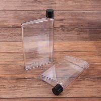 【jw】♕  A5/A6 Transparent Notebook Bottle Flat Kettle Food Grade Plastic Outdoor Drinks