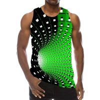 [HOT YUHIIIXWQQW 568] Whirlpool Wormhole Tank Top For Men 3D Print Psychedelic Hole Sleeveless Pattern Top Graphic Vest