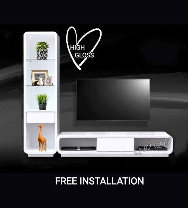 Q 10 HIGH GLOSSY TV / HIGH GLOSS WHITE TV / TALL TV