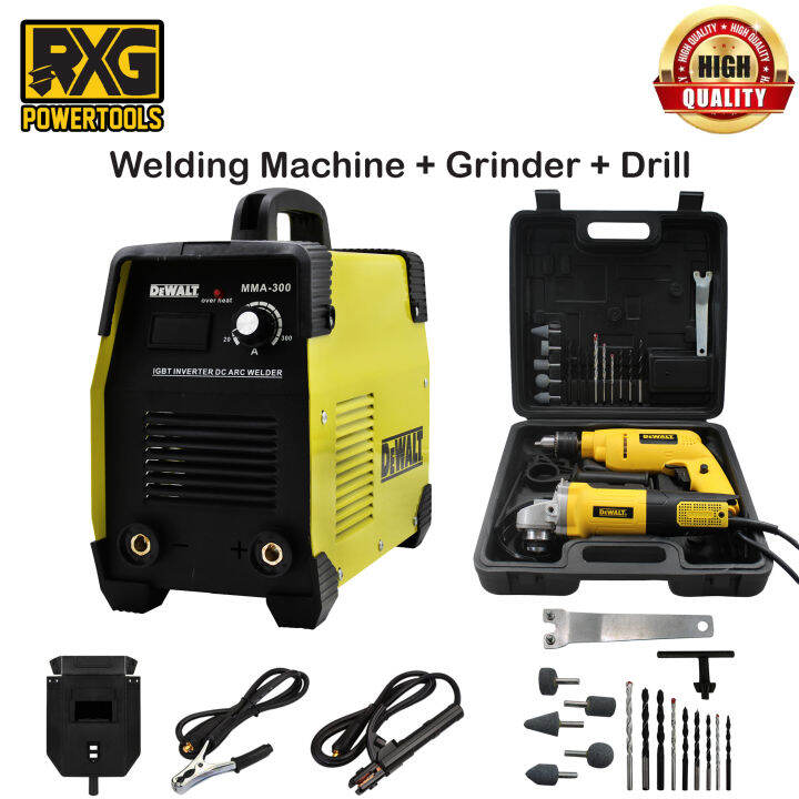 DeWALT MMA300 Welding Machine + DeWALT Grinder and Drill