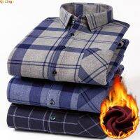 Winter New Plaid Long-sleeved Shirt Mens Single-breasted Square Collar Padded Shirts Fashion Slim Camisa Male Chemise M-4XL 5XL