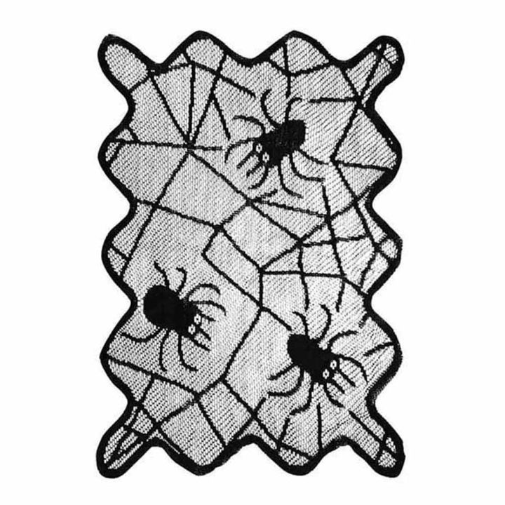 microgood-แผ่นรองจานลายใยแมงมุม6ชิ้นสำหรับงานปาร์ตี้ที่สวยงามตกแต่งด้วยลวดลายใยแมงมุม