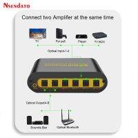 รับประกันสินค้า Spdif Toslink เสียงออปติคอลแบบดิจิตอลเมทริกซ์จริง4X 2สวิตช์ตัวสวิตช์ตัวแยกตัวแปลงวิดีโอ4 In 2สำหรับ Dolby/LPCM2.0/DTS