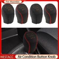 【cw】 5 6 Speed Genuine Leather Car Gear Collars Shift Knob Cover for Hyundai Elantra GT Accent Solaris Avante MD I30 MT Accessories