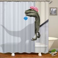 Funny Shower Curtains Bathroom Curtain With Hooks Decor Waterproof Cat Dog 3d Bath 180*180cm Creative Personality Shower Curtain