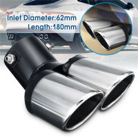 Mufflers รถตกแต่ง Chrome หางท่อสแตนเลสโค้ง Dual-Outlet ท่อไอเสีย Trim Muffler ท่อหางสำหรับ BMW สำหรับ Benz