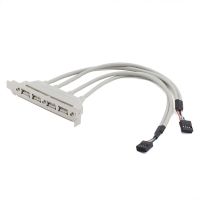 Adapter Newest 4 Port Usb 2.0 To 9 Pin Mainboard Header Bracket Extension Cable For Computer Rear Panel 9pin