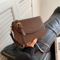 [COD] Texture bag womens 2022 autumn and winter new foreign style saddle solid stitching pu single shoulder Messenger