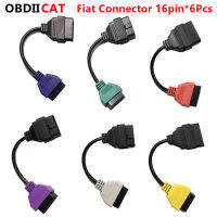 6ชิ้นเซ็ตสำหรับ Fi-At Ecu สแกนอะแดปเตอร์เชื่อมต่อ16pin OBD2เคเบิ้ล OBD เคเบิ้ลสำหรับ Fi-At Al-Fa Ro-Meo สามสี (6ชิ้นเซ็ต)