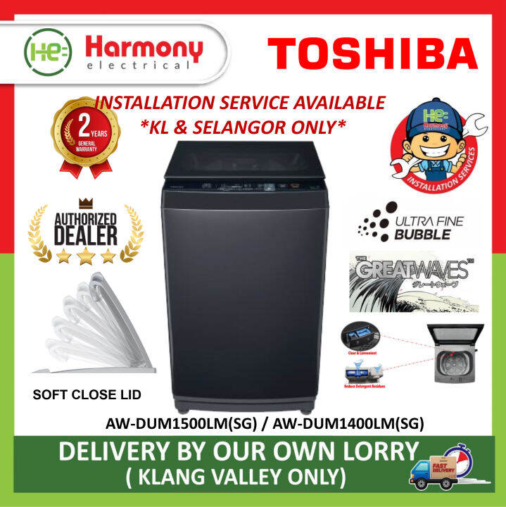 [INSTALLATION KL & SELANGOR ONLY] TOSHIBA AWDUM1400LM(SG) 13kg / AW