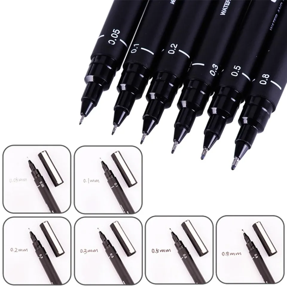 1/6PCS Uni Pin Fineliner Drawing Fine line Pens 005 01 02 03 05 08