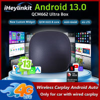 iHeylinkit แอนดรอยด์13 QCM6115ไร้สาย Carplay Ai Box Android Auto 4GB + 64GB Wifi6 YouTube Netflix IPTV 4G LTE สำหรับ VW ฟอร์ดโตโยต้า