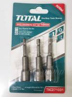 Total ดอกไขควง แกน 1/4 นิ้ว หัวบ๊อกซ์ 6 เหลี่ยม 10 มม. (3 ตัวชุด) รุ่น TAC271031 ( Magnetic Nut Set ) ดอกไขควง หัวบล็อค