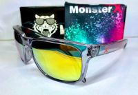 แว่นกันแดด MonsterX กรอบสีดำใส เลนส์สีทอง  X2