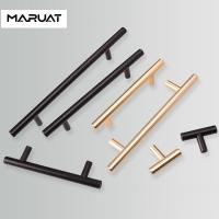 【YD】 Escovado aço inoxidável porta maçaneta armário Handle de cozinha gaveta Pull Hardware Puxa preto e dourado