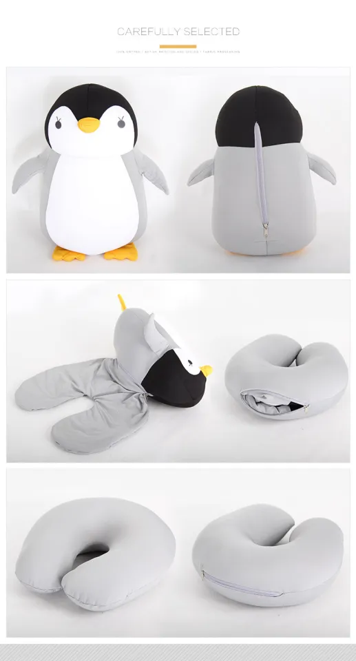 Penguin Dual Purpose U Shaped Pillow Deformable Back Cushion