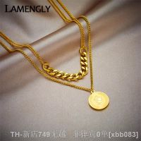 【CW】❖  LAMENGLY 316L Round Coin Portrait Pendant Necklace New Punk Chains Hip Hop Jewelry Gifts