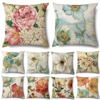 【CW】✺﹉◆  Cotton Flowers Sofa Cushion Cover Pillowcase 45x45 Throw Pillowcover